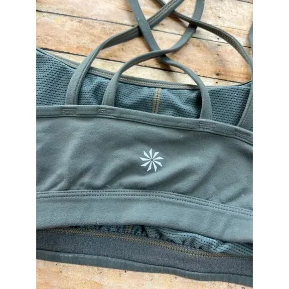 Athleta Full Focus Sports Bra Olive Army Green Size Small - Picture 5 of 9